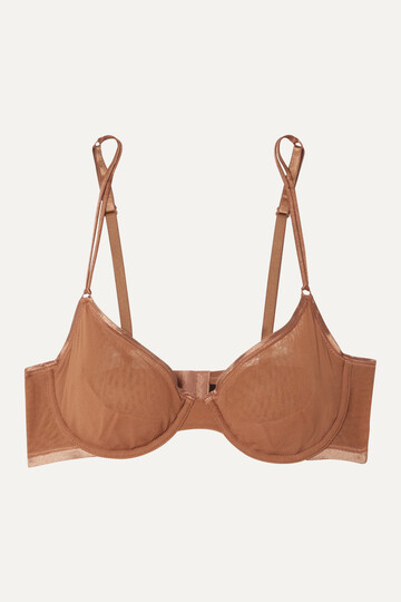 cosabella - soiré confidence mesh underwired soft-cup bra - brown