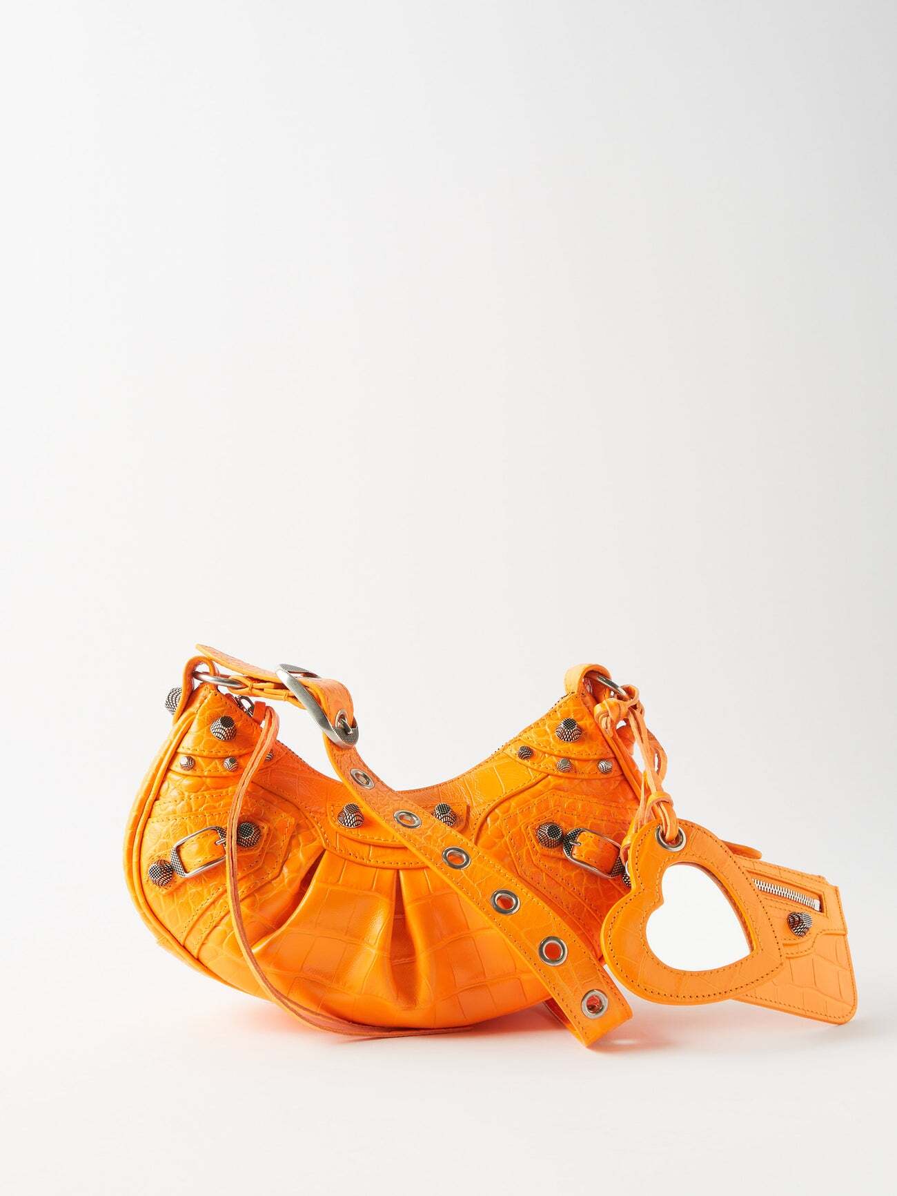 Balenciaga - Cagole Xs Croc-effect Leather Shoulder Bag - Womens - Orange