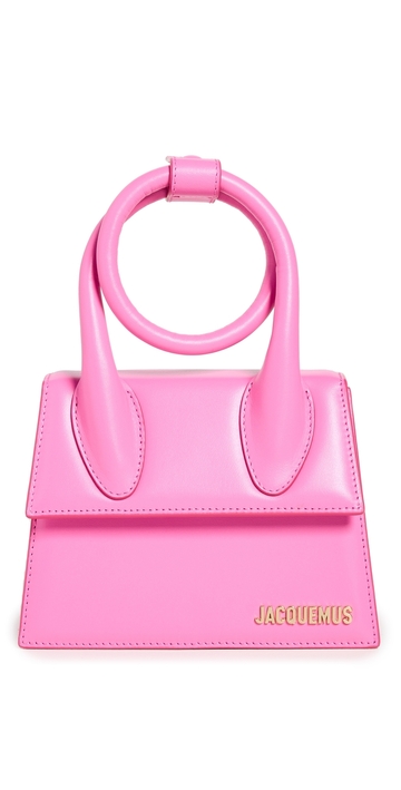jacquemus le chiquito noeud satchel neon pink one size