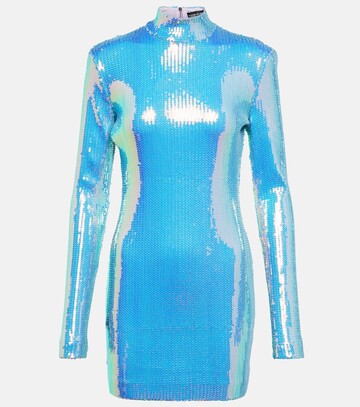 david koma sequined minidress in blue