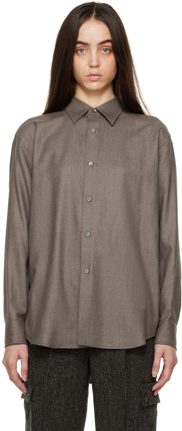 AURALEE Taupe Super Light Shirt in brown
