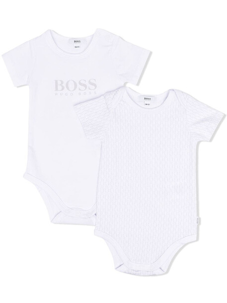 BOSS Kidswear logo-print bodysuit - White