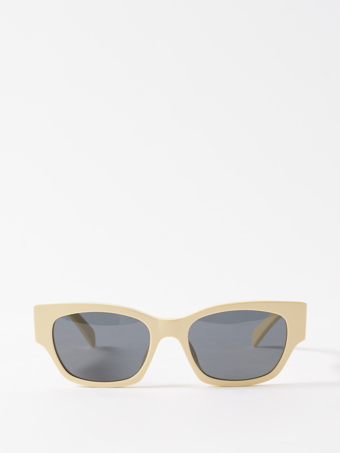Celine Eyewear - Monochroms Square Acetate Sunglasses - Womens - Pale Yellow