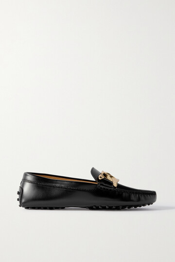 tod's - gommini embellished leather loafers - black