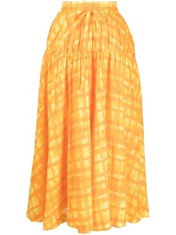 we are kindred chloe tiered midi skirt - yellow