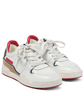 isabel marant emree leather sneakers in white