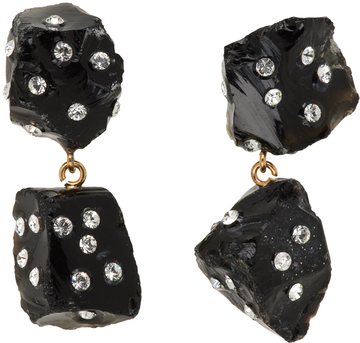 marni black dice earrings