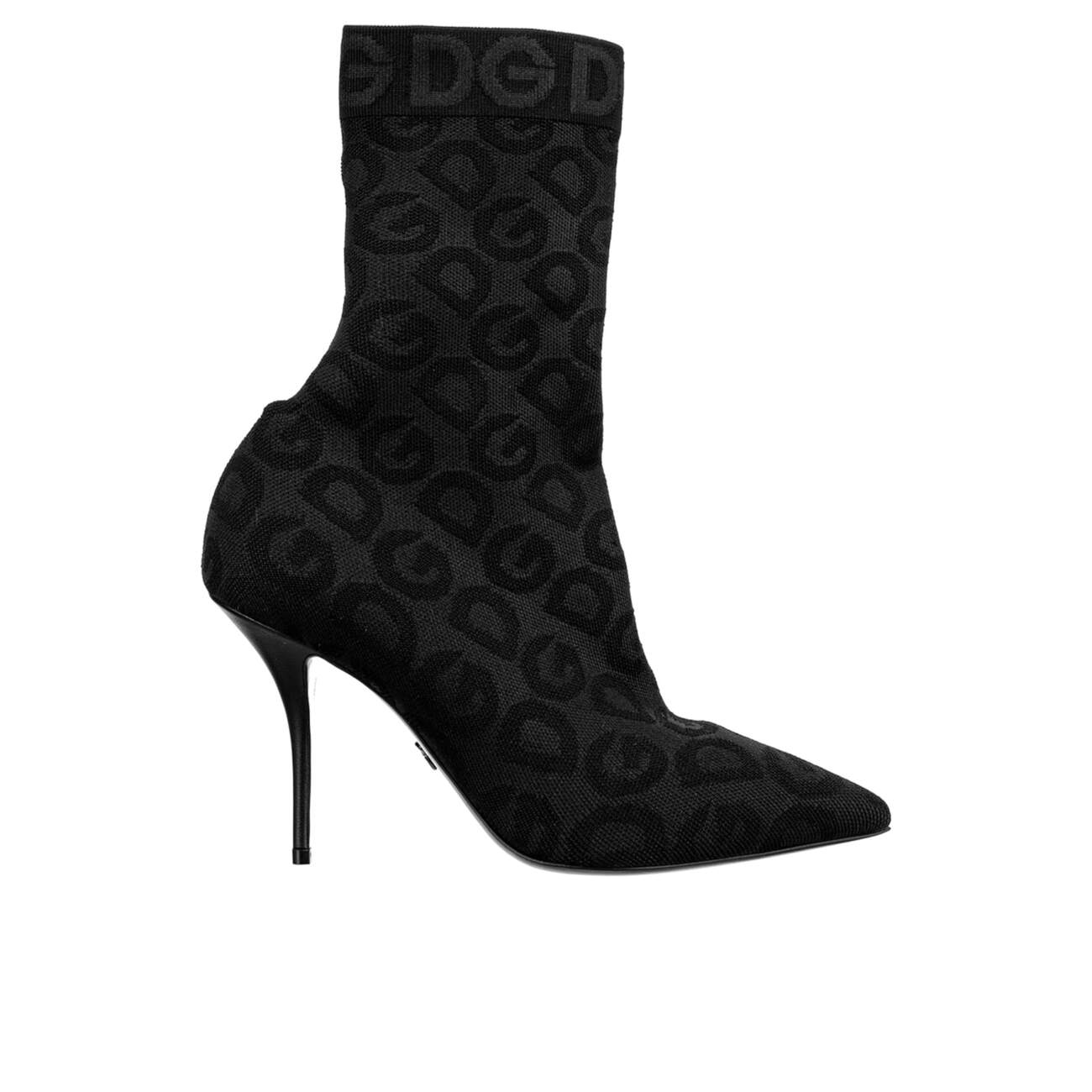 Dolce & Gabbana Logo Sock Boots in black