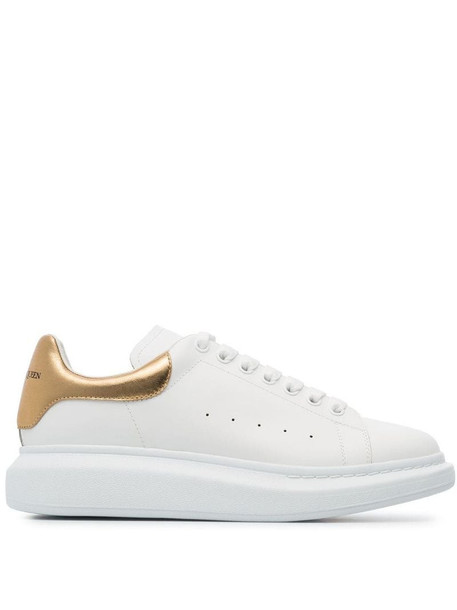 Alexander McQueen gold foil embellished chunky leather sneakers