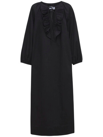 ÀCHEVAL PAMPA Gorrion Cotton Satin Long Dress in black