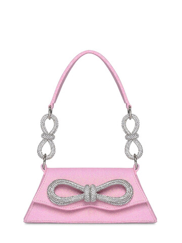 MACH & MACH Md Carrie Flower Glitter Top Handle Bag in pink