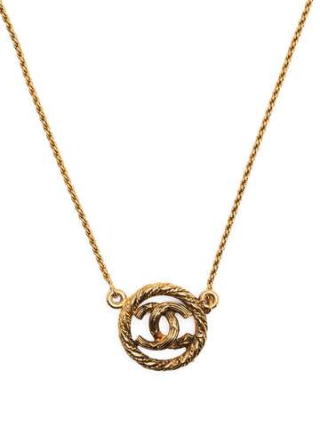 chanel pre-owned 1971-1980 cc-charm chain necklace - gold