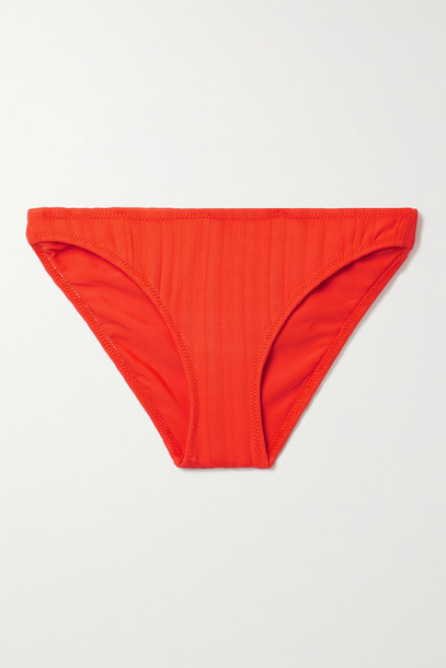 SOLID & STRIPED - The Eva Ribbed Bikini Briefs - Red