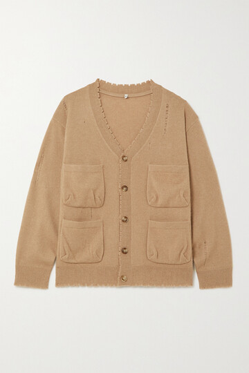 r13 - distressed cashmere cardigan - brown