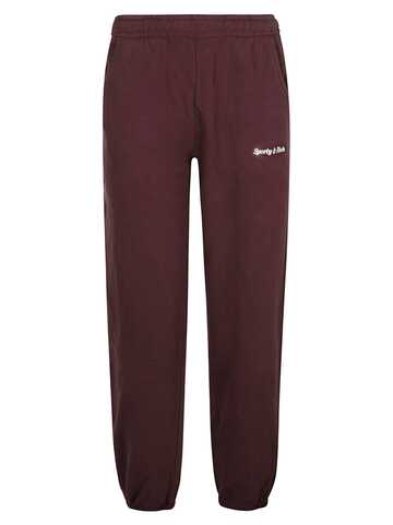 Sporty & Rich Logo Embroidered Track Pants in merlot