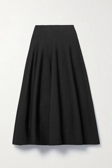 the row - cindy stretch-knit midi skirt - black