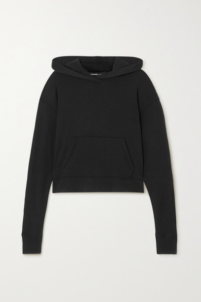 JAMES PERSE - Cropped Supima Cotton-terry Hoodie - Black
