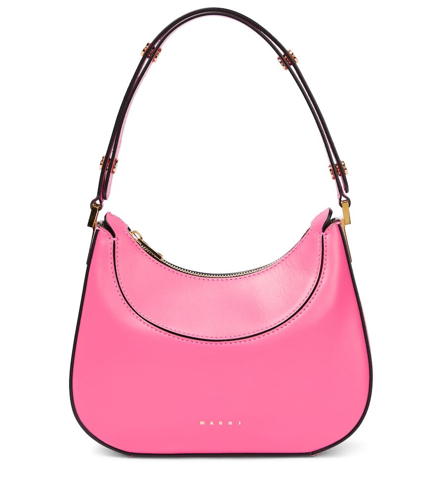 Marni Leather shoulder bag in pink