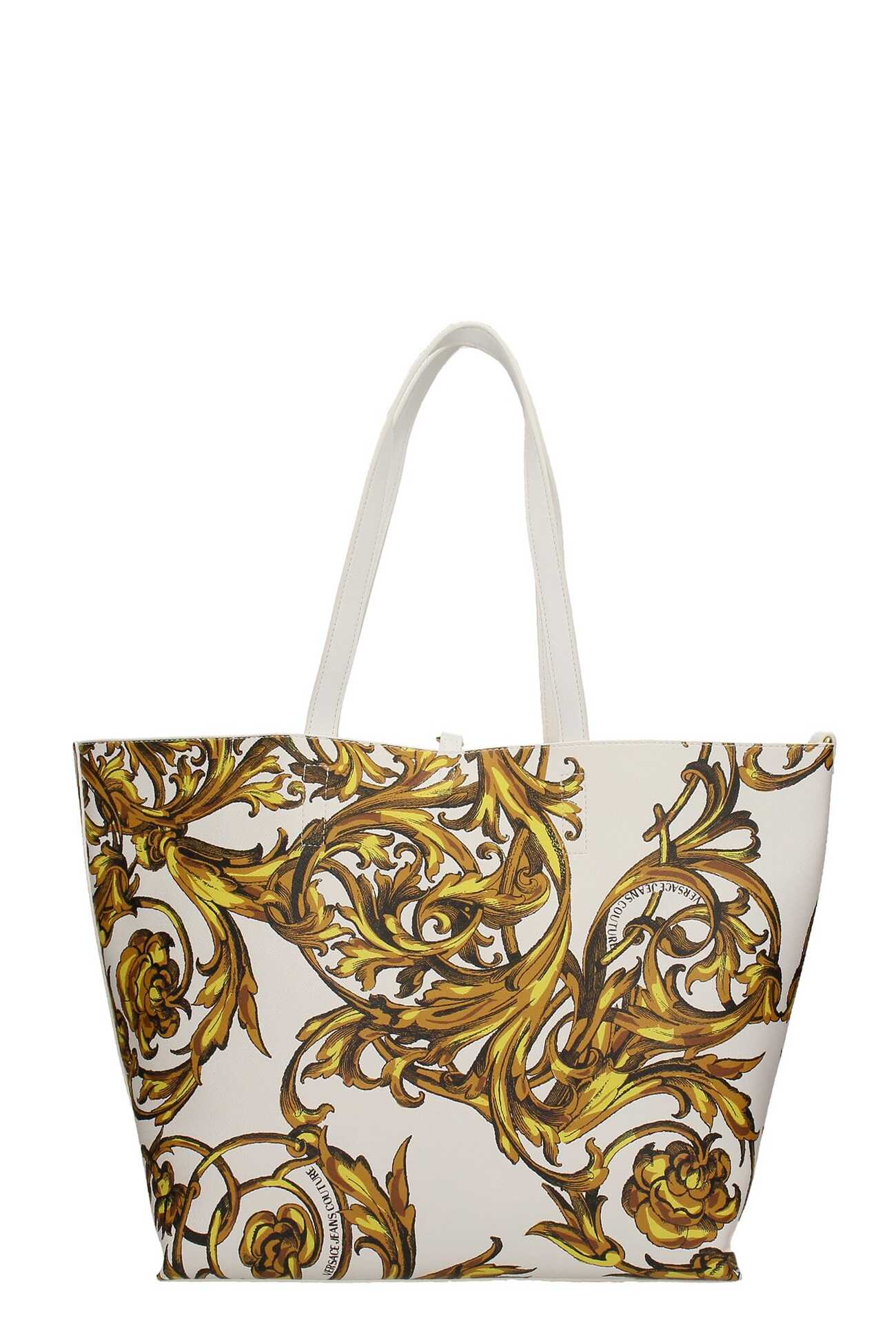 Versace Jeans Couture Tote In White Faux Leather