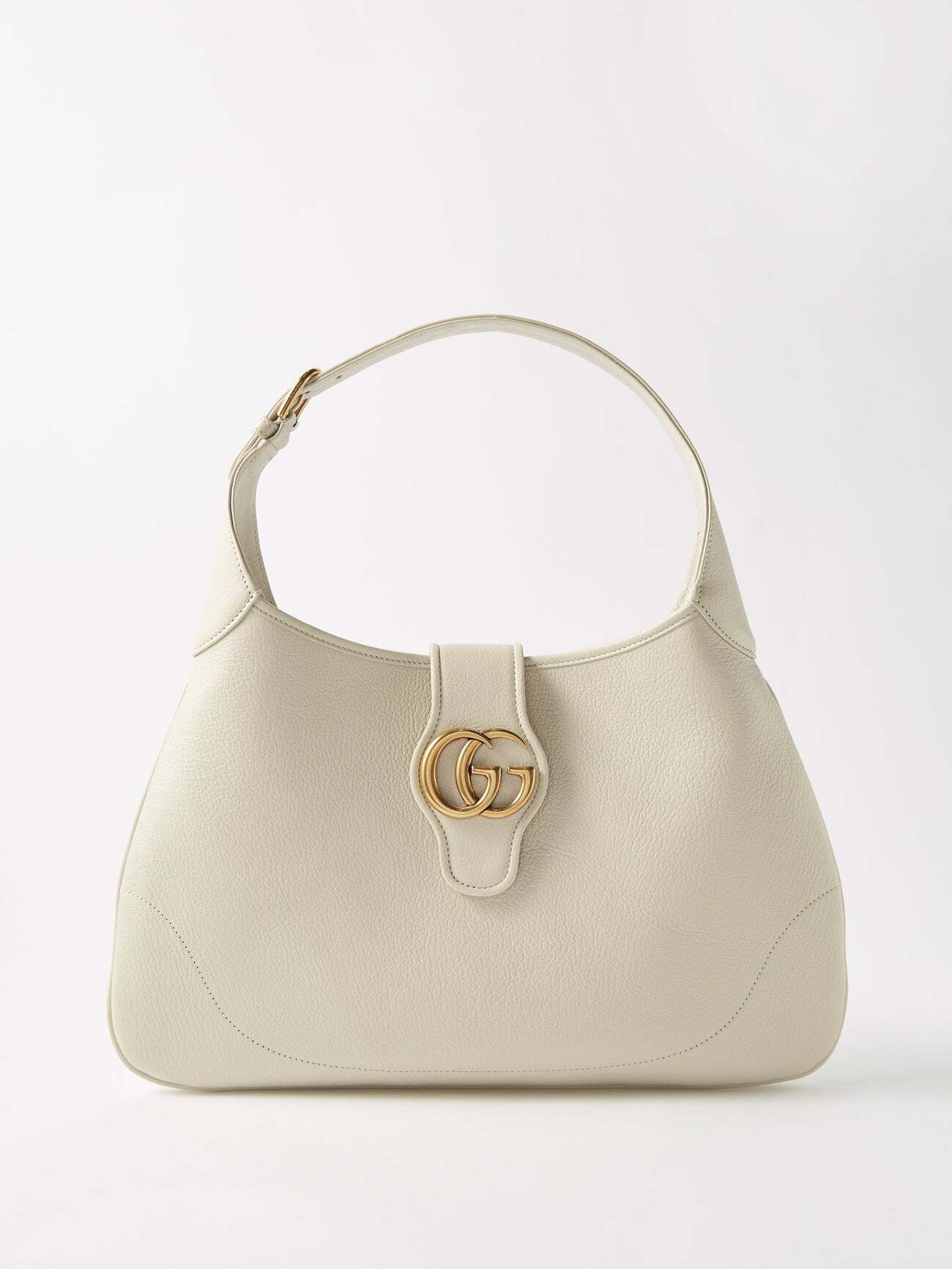 Gucci - Aphrodite Gg-plaque Grained-leather Shoulder Bag - Womens - White