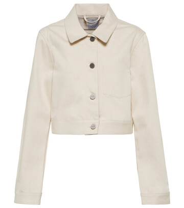 Deveaux New York Vera cropped denim jacket in white