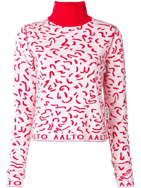 Aalto turtle neck sweater in red
