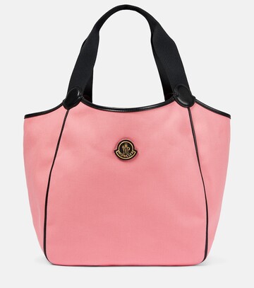 moncler nalani leather-trimmed tote bag in pink