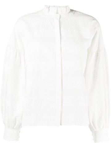 maje embroidered cotton shirt - white