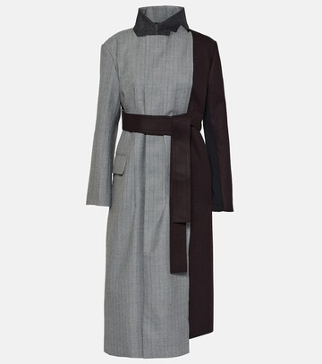sacai wool coat in grey