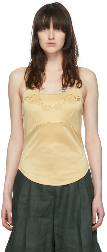 Maiden Name SSENSE Exclusive Tan Naomi Camisole in gold