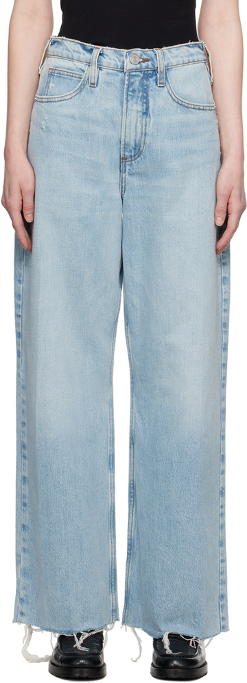 frame blue 'le high 'n' tight wide crop' jeans