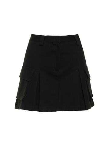THE FRANKIE SHOP Audrey Pleated Cotton Cargo Mini Skirt in black