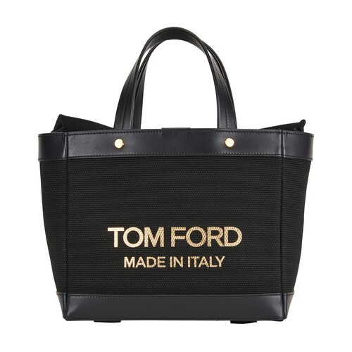Tom Ford T Screw mini shopping bag in black / gold