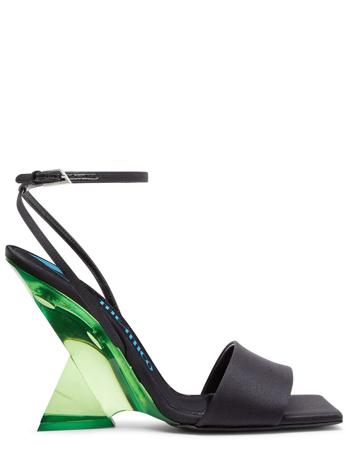 THE ATTICO 105mm Cheope Poly Wedges Sandals in black / green