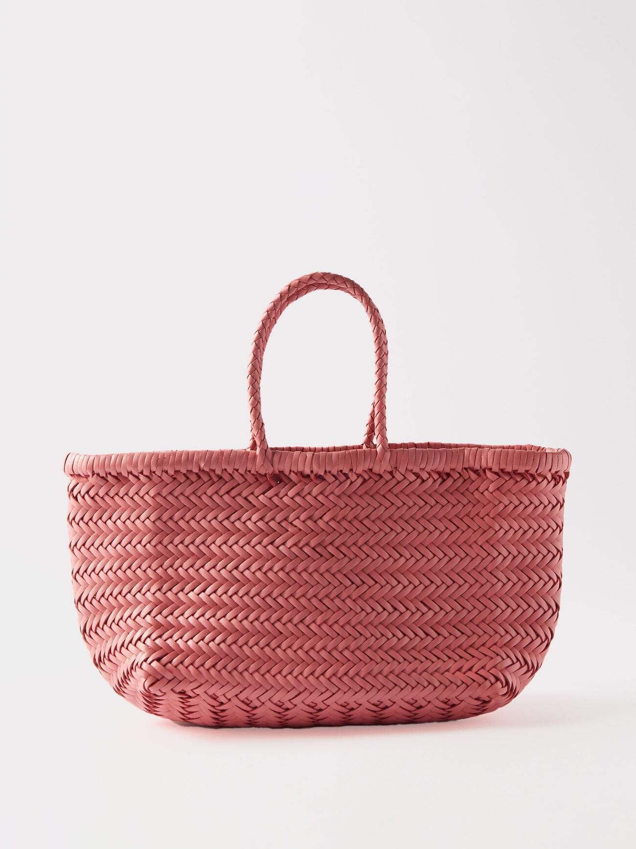 Dragon Diffusion - Triple Jump Small Woven-leather Basket Bag - Womens - Pink