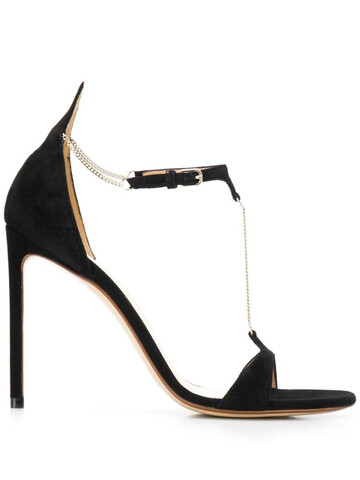 Francesco Russo chain stiletto sandals in black