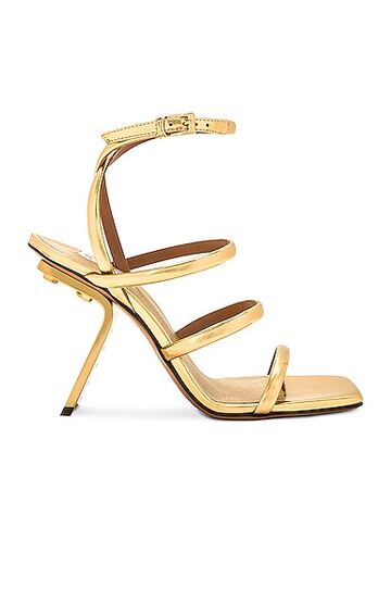 alaïa perfo sandal 10 in metallic gold
