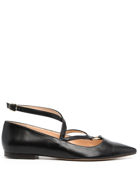 Tila March pointed leather ballerina shoes in black - Wheretoget