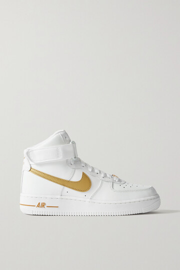 nike - air force 1 high-top leather sneakers - white