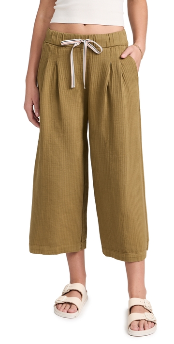 sundry wide leg cropped pants olive s