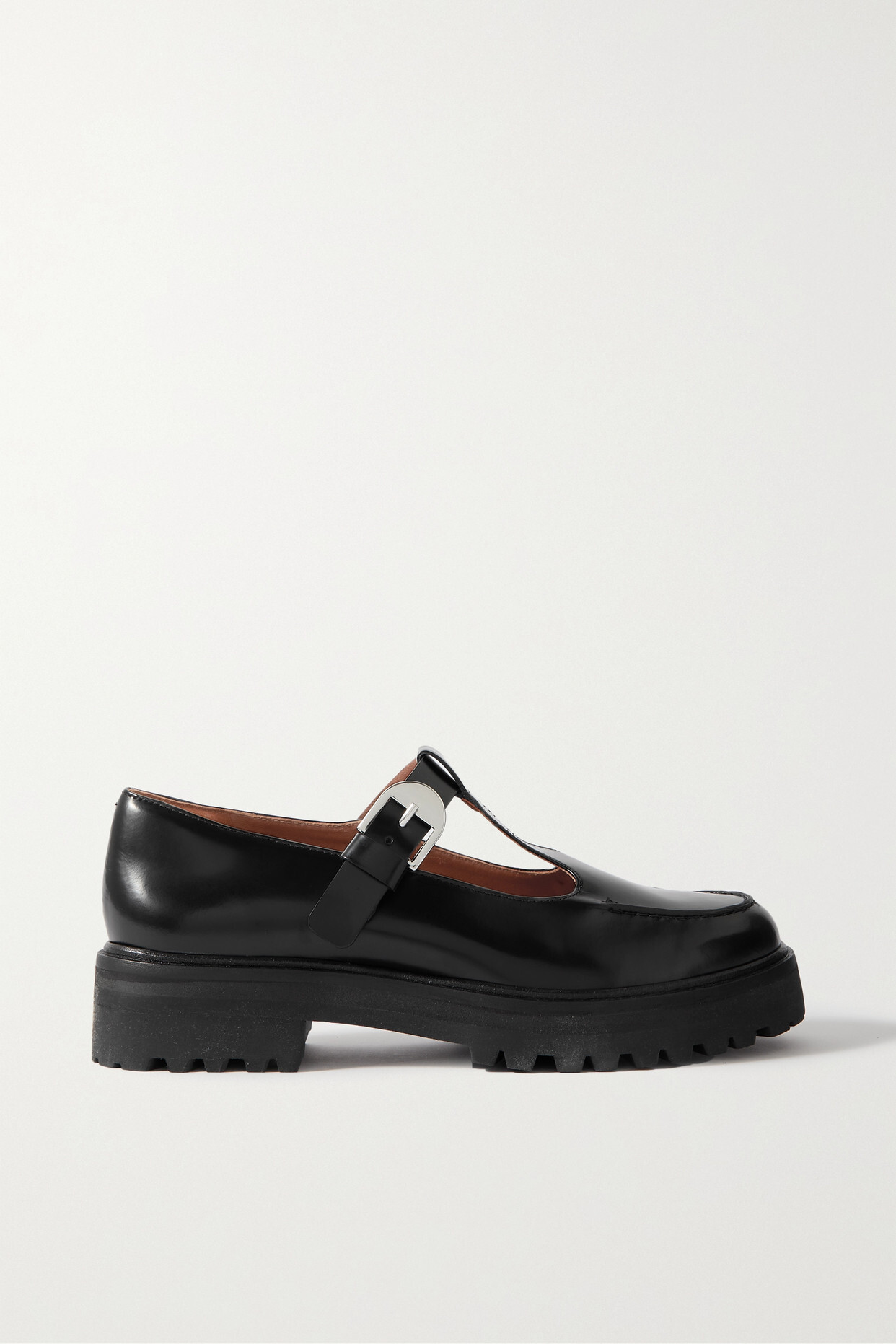 Reformation - Abalonia Leather Mary Jane Pumps - Black