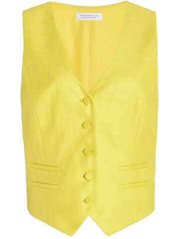 GABRIELA HEARST Coleridge Wool Blend Twill Vest in yellow