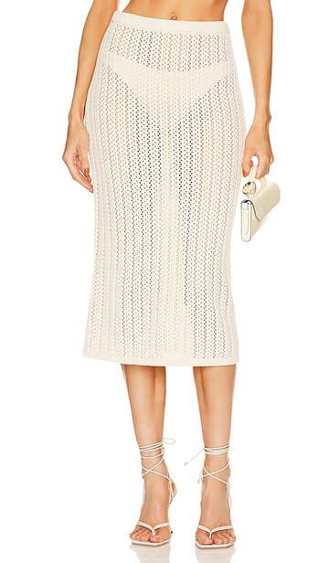misa los angeles layla skirt in cream in natural