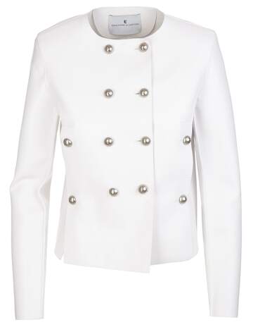 Ermanno Scervino Short Double-breasted White Jacket in bianco