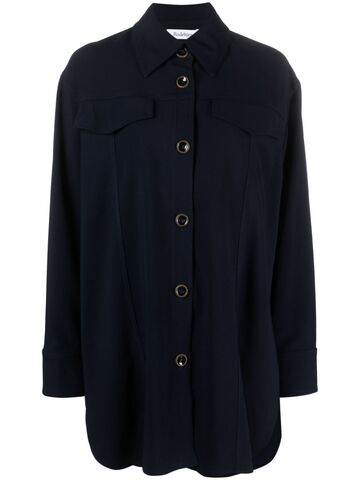 rodebjer pointed-collar button-up shirt - blue