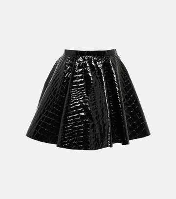 Alaia Pleated croc-effect miniskirt in black