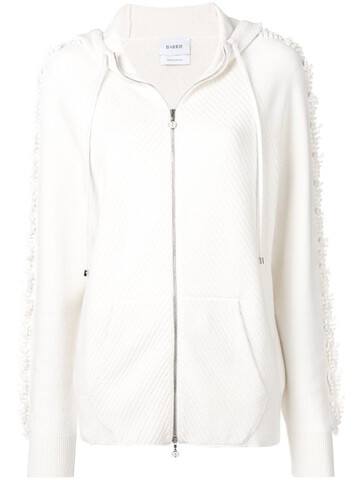 barrie zipped knit hoodie in white