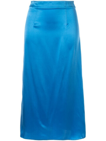 macgraw shadow midi skirt in blue