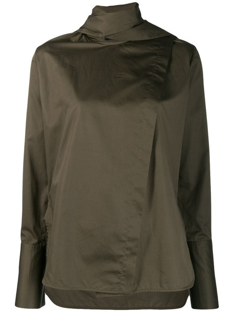 Eudon Choi stand up collar blouse in green
