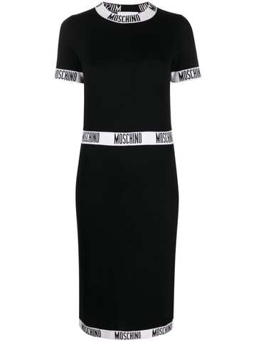 moschino logo-print knitted dress - black